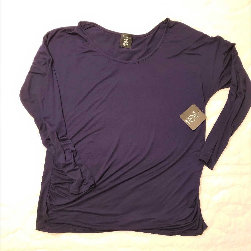 Hippie Chic Solid Navy Long sleeve top